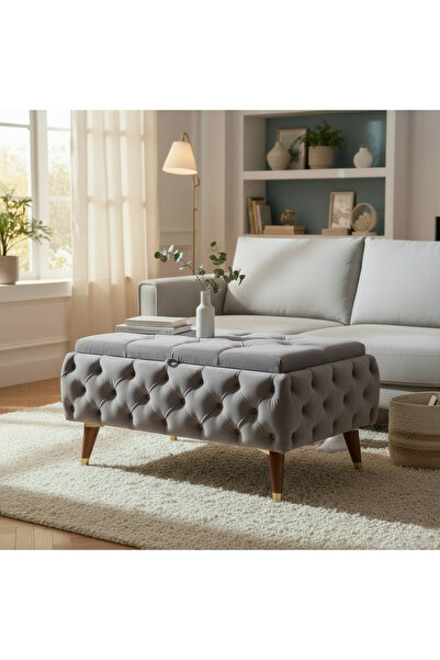 Numa ELLA PUF & BENCH 90X45 CM ÖLÇÜLÜ (SANDIKLI & DÜĞMELİ MODEL )