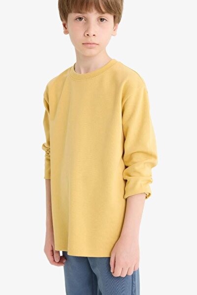 DeFacto Boys' Crew Neck Basic Plain Long Sleeve School T-Shirt (25 Au)