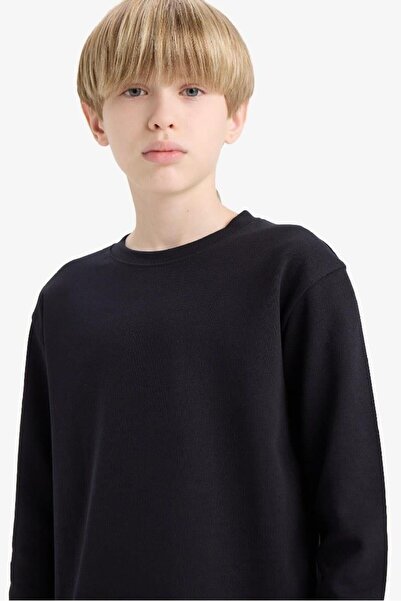 DeFacto Boys' Crew Neck Basic Plain Long Sleeve School T-Shirt (25 Au)
