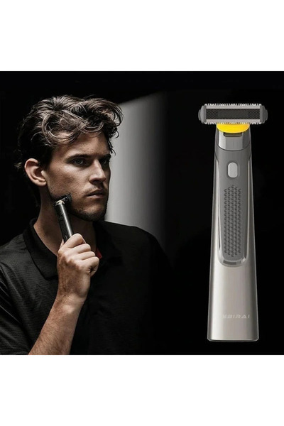 BIRAI Aparat de tuns electric Micro V2 Pro - pentru barbă și corp, reîncărcabil USB, 3 piepteni, rezistent la apă, LED, negru