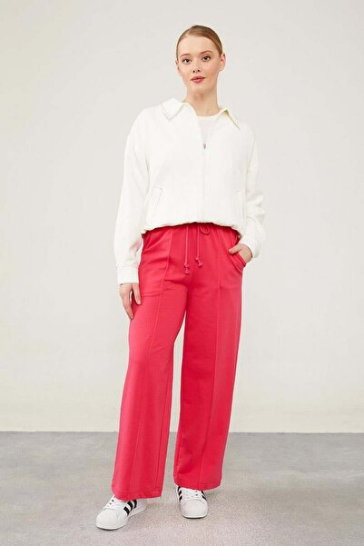 Levidor Fuchsia Eyelet Detailed Elastic Waist Trousers