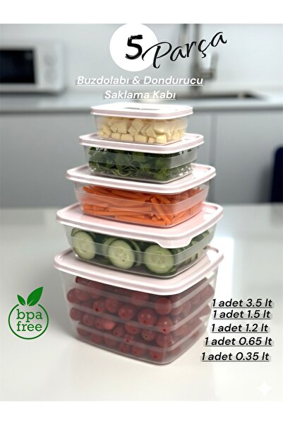 Dem Home 5-Piece Storage Container Refrigerator and Microwave Storage Container - Refrigerator Organizer Storage Box