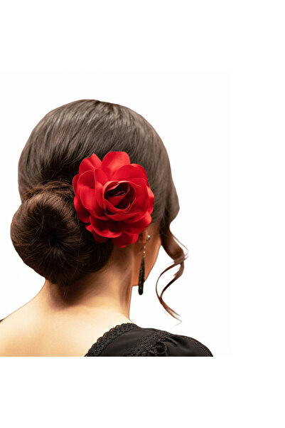 woodycord Cataramă cu trandafir din satin roșu Clasică și romantică