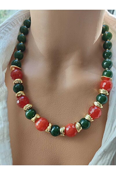 elinasaccessories El yapımı akik ve kuvars taşlı doğaltaş kolye değerlitaş ko...