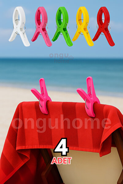 ongu home 4'lü Büyük Boy Havlu Mandalı Şezlong Mandalı Halı Asma Mandalı Batt...