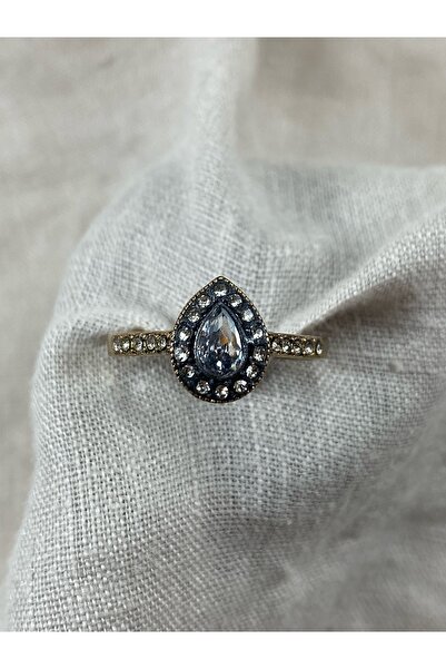 FAYRA ACCESSORIES Swarovski Stone Detailed Water Drop Ring