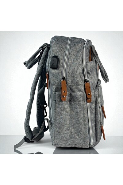 BearTop Rucsac pentru mame, bebeluși și copii, impermeabil, atașament pentru cărucior, 40 x 25 x 16 cm, gri