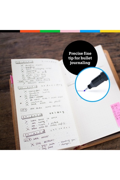 Art-n-Fly Set of 25 Markers, double-ended, Fine Tip and Brush, for calligraphy, drawing, Multicolor