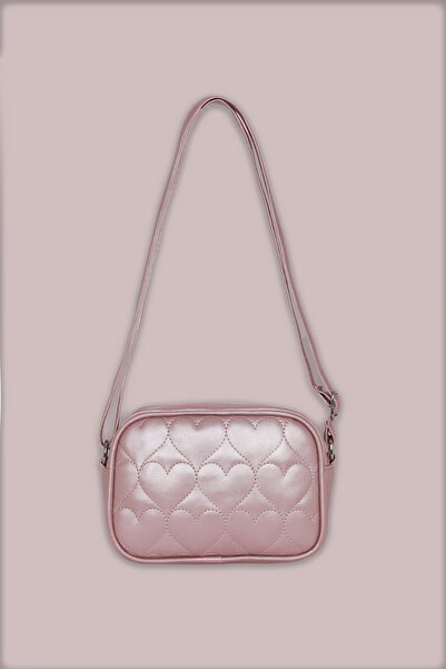 ICONE BAG Geantă de umăr roz pentru copii - Detaliu matlasat Icone Heart