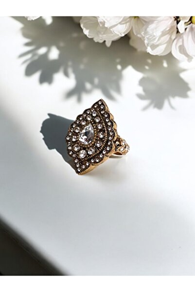 FAYRA ACCESSORIES Badem Elmas Montür Taşlı Yüzük