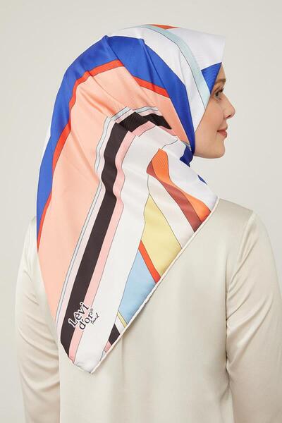 Levidor وشاح مخطط سميك من فرو المنك