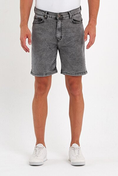 DAMGA JEANS Klasik Rahat Kesim Taşlamalı Kot Şort Siyah