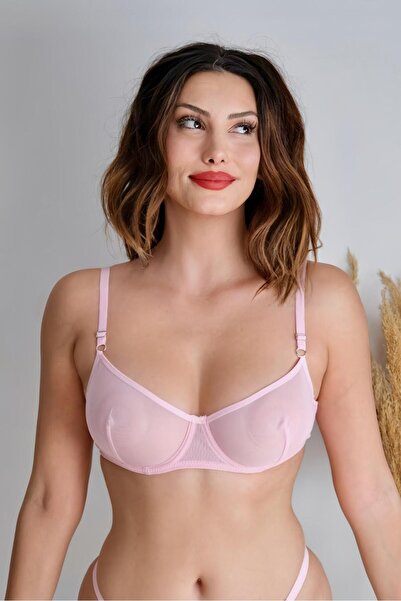 İNKO İÇ GİYİM Σετ σουτιέν από απλό τούλι χωρίς καπάκι (Σουτιέν-στρινγκ)