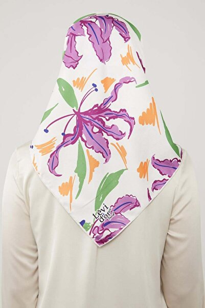 Levidor Κρεμ Φουλάρι με μοτίβο με φύλλα