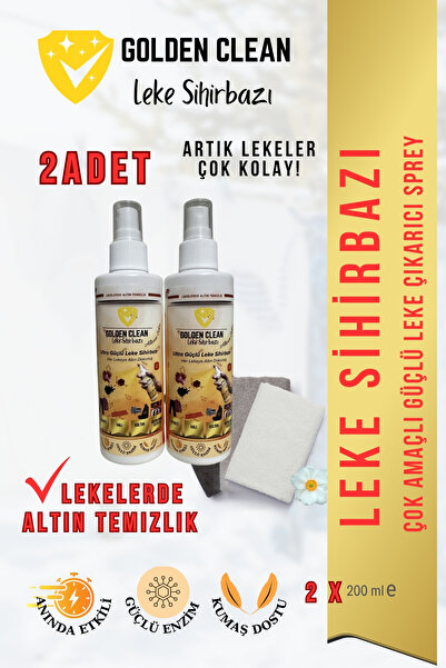 Golden Clean Leke sihirbazı 2 Adet - Ultra Güçlü Çok Amaçlı Leke Çıkarıcı - Z...