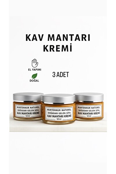nurtennur Kav Mantarı Kremi 3 Adet – Doğal ve Tüm Cilt Bakım Kremi 50ml
