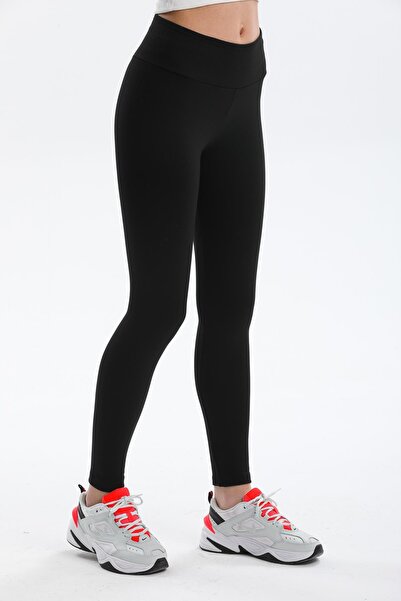 Domoda Black High Waist Slimming Effective Knitted Tights with Steel Interlock