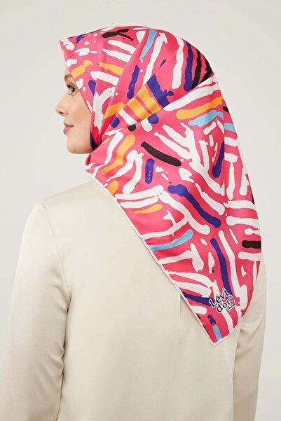 Levidor Φουλάρι Twill με μοτίβο ροζ βούρτσας