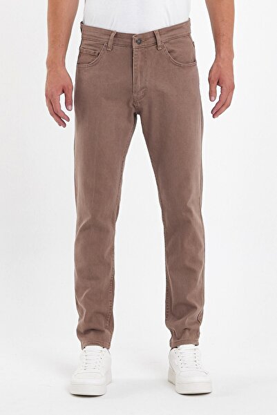 DAMGA JEANS Blugi pentru bărbați stretchy skinny - Blugi clasici maro