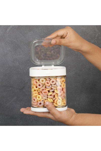 Belle Vous Set of 3 food containers, with airtight closure, 900 ml, glass, 10.5 x 10.5 x 12.5 cm, Transparent