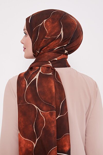 Levidor Bitter Brown Leaf Pattern Royal Shawl