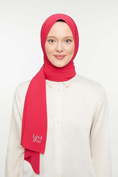 Levidor Σκούρο ροζ απλό μεταξωτό σάλι από μετάξι Μεδίνας