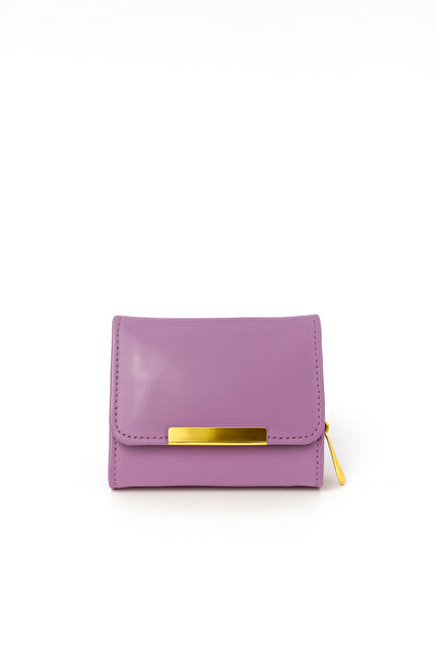 Kumsal Allure Black Leather Women's Wallet – Gold Detailed, Multi-Compartment...
