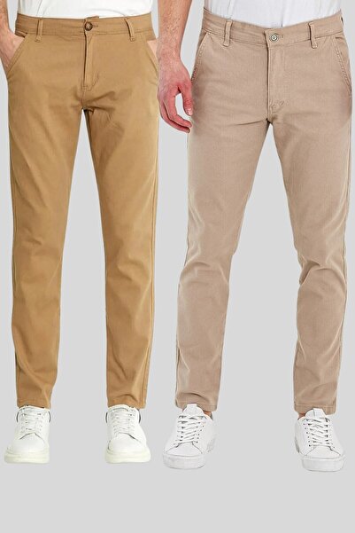 DAMGA JEANS Men's Seasonal 2-Piece 5 Pocket Comfortable Chino Pants Set