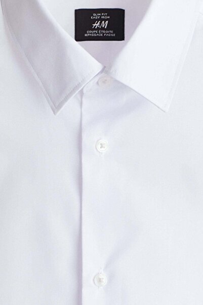 H&M قميص Slim Fit سهل الكي