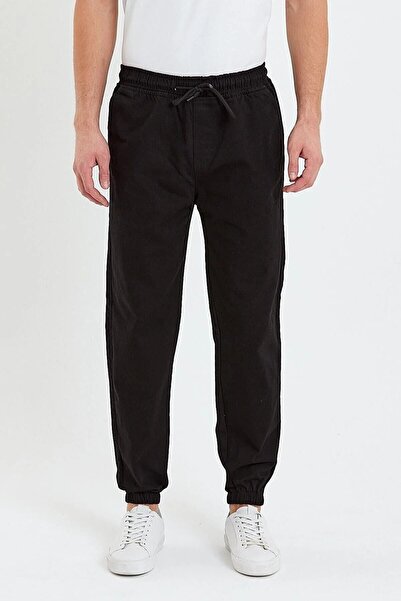 DAMGA JEANS Men's Jogger with Elastic Legs Black