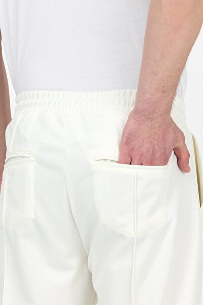 DAMGA JEANS Ανδρικό ριγέ φαρδύ ελαστικό κλασικό λευκό παντελόνι