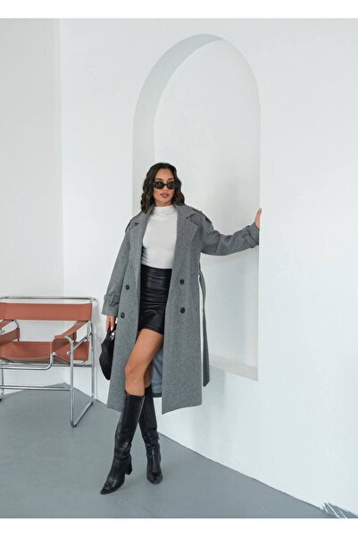 Chef d'atelier Women's Premium Winter Waist Belted Cashmere Coat