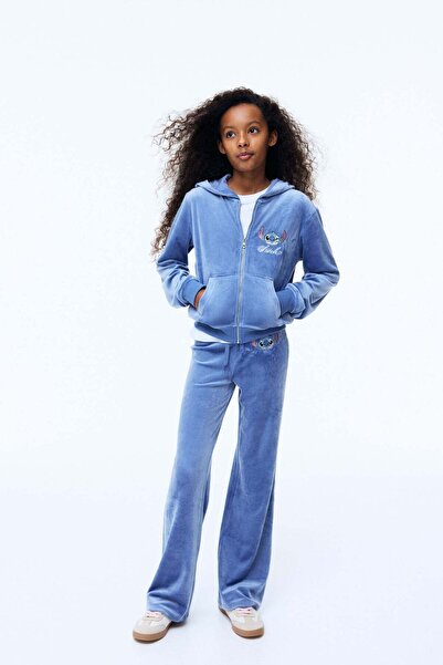 H&M 2-piece motif-detail velour set