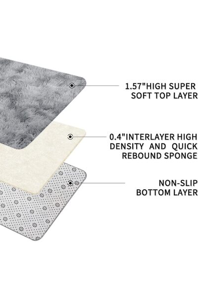 COOYA Grey Area Rugs Modern Home Decorate Soft Fluffy Carpets for Living Room