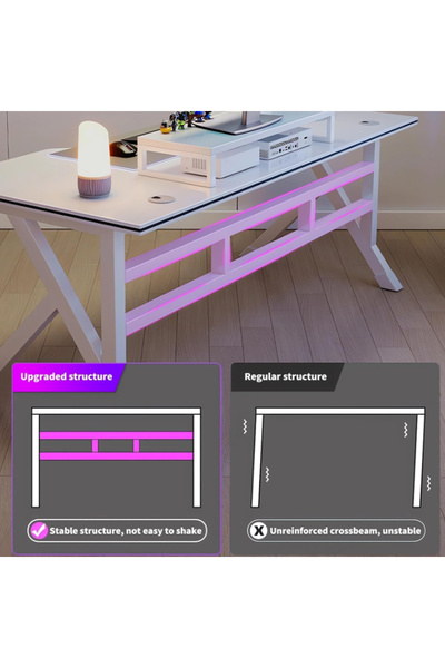 HayaBazaar Ergonomic Large K Shape Gaming Desk,Computer Desk Home Office Desks,120x60x75cm