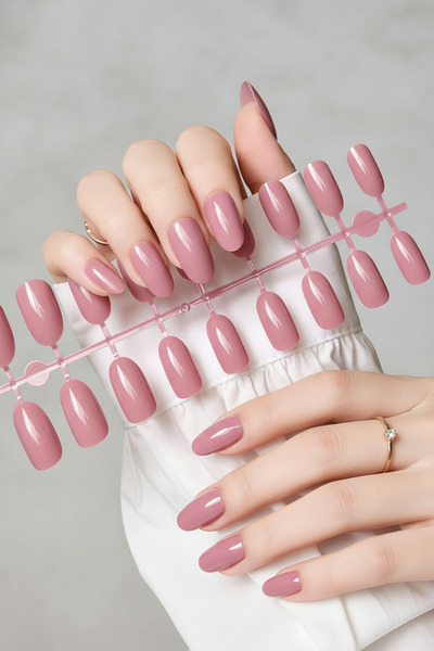 Easy Beauty 24 Adet Renkli Oval Orta Uzun Takma Tırnak 3 Alana Yapıştırıcı 6 ...