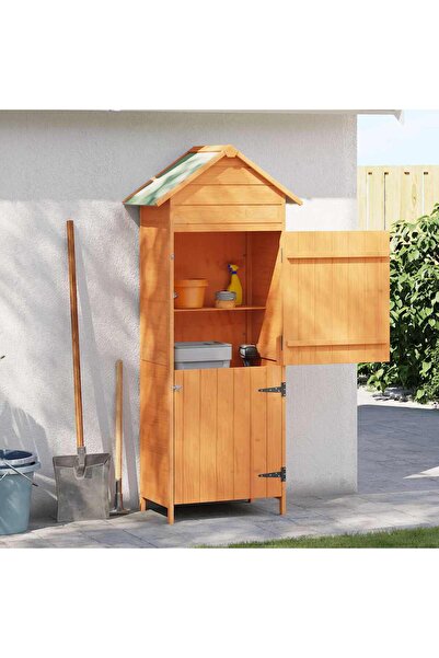 vidaxl Garden Storage Cabinet Brown 42.5x64x190 cm