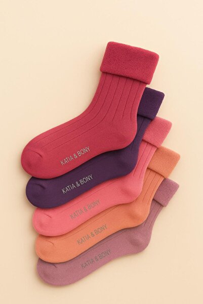 Katia&Bony Детски 5-пакет кърпички за крака, лилави