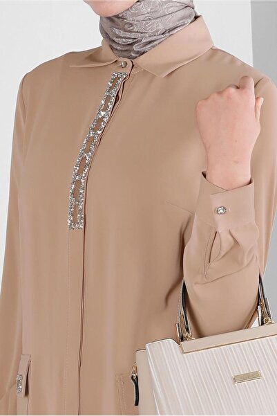 Alvina STONE PRINTED HIDDEN BUTTON TUNIC 43533