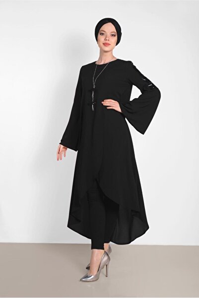 Alvina 4262 Model Asymmetrical Cut Loose Tunic