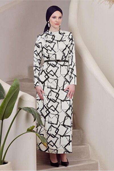 Alvina Belted Satin Dress 45447