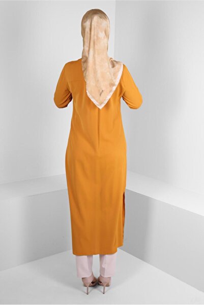 Alvina STONE PRINTED HIDDEN BUTTON LONG TUNIC 43548