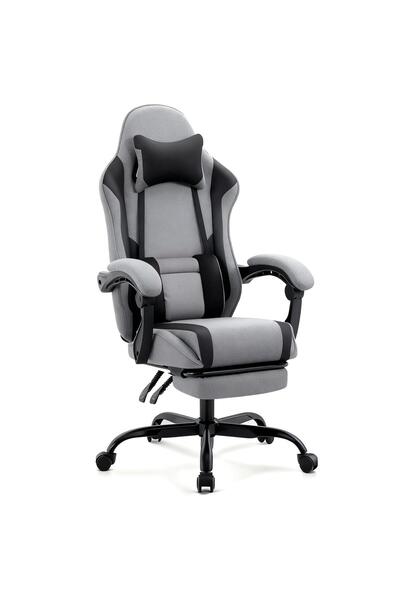 AZZHAAR كرسي ألعاب مصنوع من قماش قابل للتهوية، كرسي مكتب كمبيوتر مع مسند للقد...