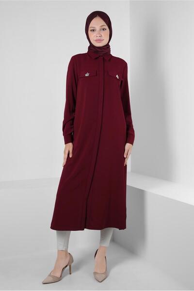 Alvina SHIRT COLLAR STONE DETAIL TUNIC 43815