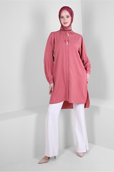 Alvina STONE TASSEL DETAILED HIDDEN BUTTON TUNIC 43502