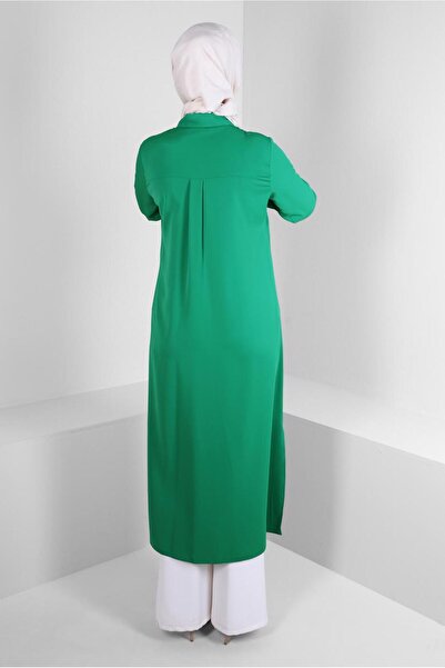 Alvina STONE PRINTED HIDDEN BUTTON LONG TUNIC 43548