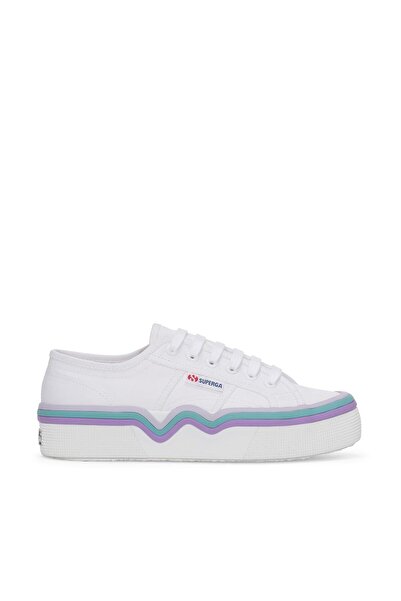 Superga 2740 Liquify Stripes Nylon Kadın Mavi-Pembe Bileksiz Sneaker