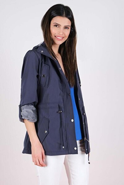 Spazio Goudot Kapüşonlu Çıtçıtlı Trençkot