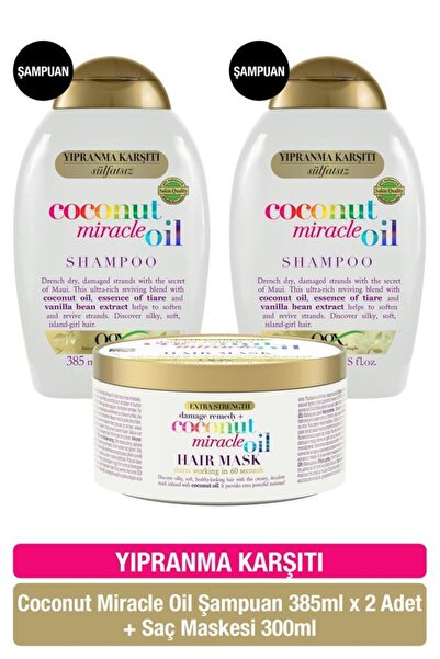OGX Anti-Frizz Coconut Miracle Oil Shampoo X2 + Hair Mask