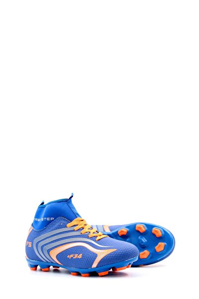 FAST STEP Sax Orange High-top Socks Crampon Astroturf Football Sports Shoes 930xa034k